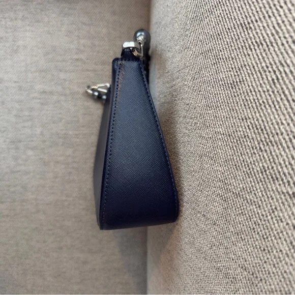 Kate Spade Madison Faux Pearl Medium Convertible Crossbody Parisian Navy Purse - Picture 8 of 10